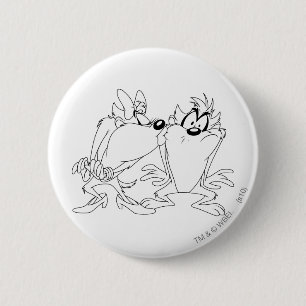 TAZ™ en meisje Ronde Button 5,7 Cm