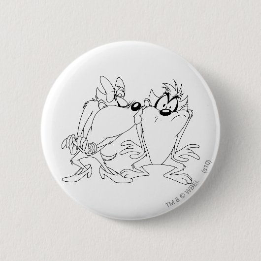 TAZ™ en meisje Ronde Button 5,7 Cm (Voorkant)