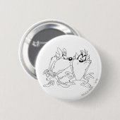 TAZ™ en meisje Ronde Button 5,7 Cm (Voorkant /achterkant)