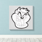 TAZ™ Evil Grin Badge Canvas Afdruk (Insitu (Houten vloer))