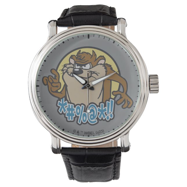 TAZ™ Expletive Circle Graphic Horloge (Voorkant)
