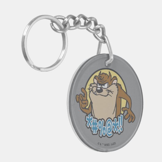 TAZ™ Expletive Circle Graphic Sleutelhanger (Voorkant Links)