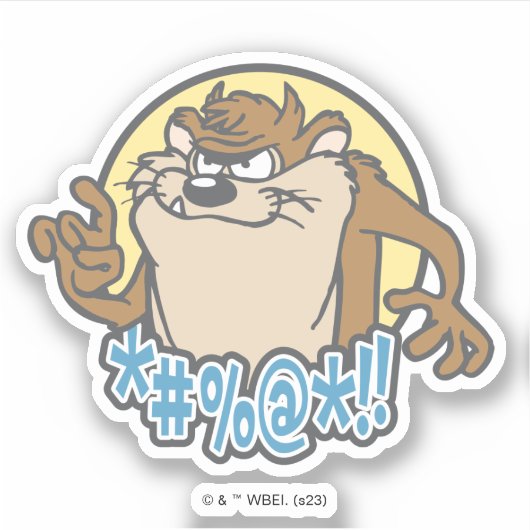 TAZ™ Expletive Circle Graphic Sticker (Voorkant)