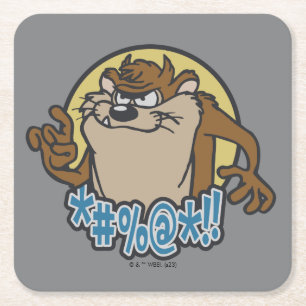 TAZ™ Expletive Circle Graphic Vierkante Kartonnen Onderzetter