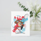 TAZ™ Headbutting Voetbal Briefkaart (Staand voorkant)