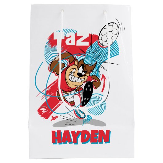 TAZ™ Headbutting Voetbal Medium Cadeauzakje (Achterkant)