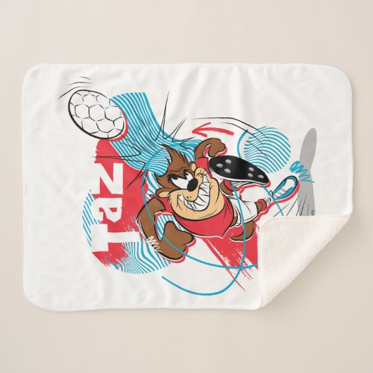 TAZ™ Headbutting Voetbal Sherpa Deken (Voorkant (horizontaal))