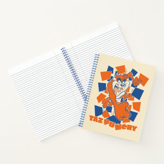 TAZ™ Hungry Smashing Through Checker Notitieboek (Binnen)