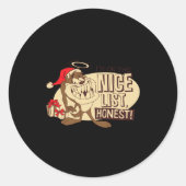 Taz Im On The Nice List Ronde Sticker (Voorkant)