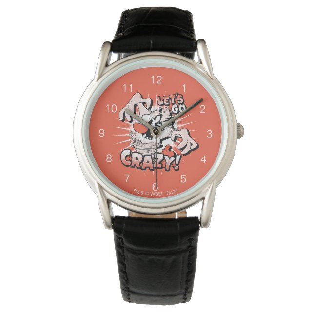 TAZ™ "Laten we gek worden!" Halftone Horloge (Voorkant)
