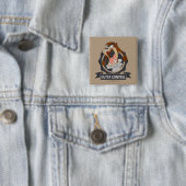 TAZ™ Outta Control Vierkante Button 5,1 Cm (In situ)