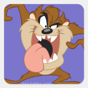 TAZ™   Steekt Zijn Tong Uit Vierkante Sticker