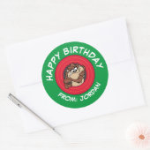 TAZ™ via LOONEY TUNES™ Circle | Gefeliciteerd Ronde Sticker (Envelop)