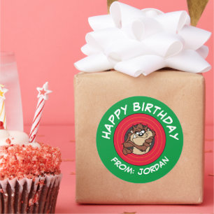 TAZ™ via LOONEY TUNES™ Circle Gefeliciteerd Ronde Sticker