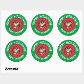 TAZ™ via LOONEY TUNES™ Circle PRETTIGE FEESTDAGEN Ronde Sticker (Vel)