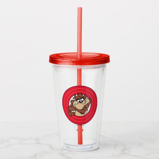 TAZ™ via LOONEY TUNES™ cirkels Acryl Drinkbeker (Voorkant)