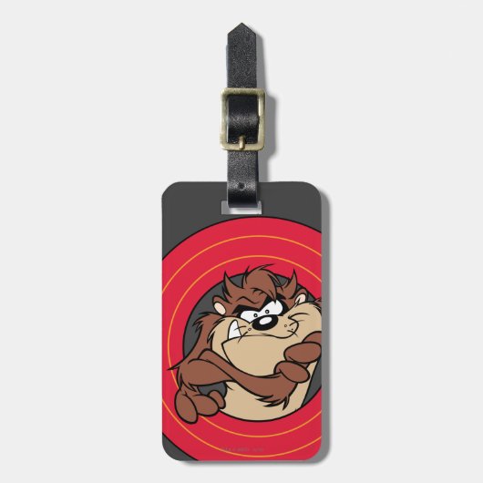 TAZ™ via LOONEY TUNES™ cirkels Bagagelabel (Voorkant verticaal)