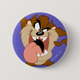 TAZ™ Zijn tong uitsteken Ronde Button 5,7 Cm