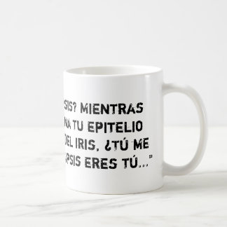 Taza blanca con piropo sanitario sinapsis koffiemok