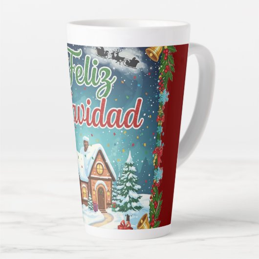 Taza Café Latte de Navidad – Feliz Navidad con Cas Latte Mok (Rechterhoek)