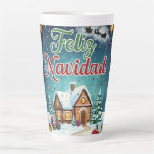 Taza Café Latte de Navidad – Feliz Navidad con Cas Latte Mok (Voorkant)