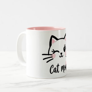 Taza Cat Mom Tweekleurige Koffiemok
