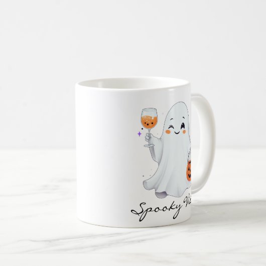 Taza con Diseño Tierno de Fantasma para Halloween Koffiemok (Voorkant rechts)