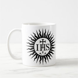 Taza con el monograma IHS de la Compañía de Jesús Koffiemok