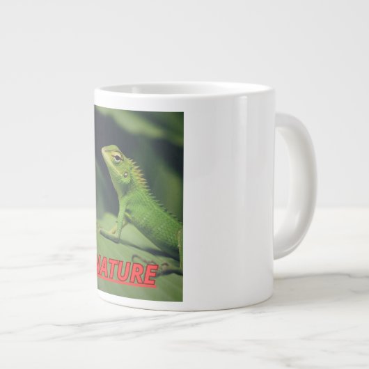 Taza con la foto de una iguana extra grote beker (Voorkant rechts)