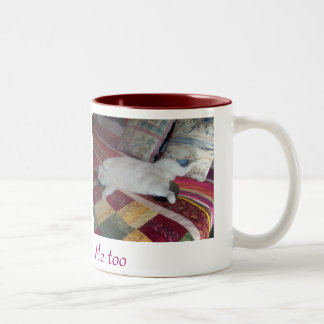 Taza de cafe con dos gatos tweekleurige koffiemok