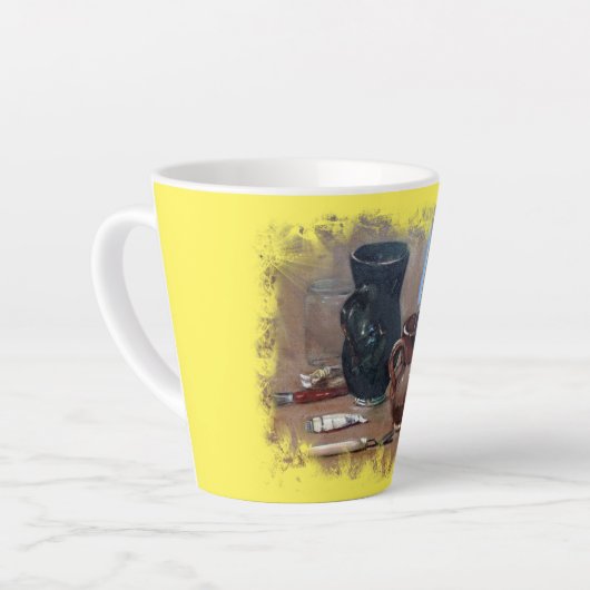 Taza De Café Latte Bodegón Mok (Linkerhoek)