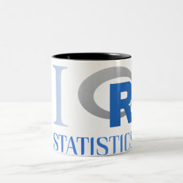 Taza de café o té de I love R Statistics Tweekleurige Koffiemok