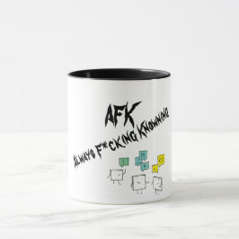 Taza de Cerámica Negra Mate 'AFK' (Always F*cking  Mok