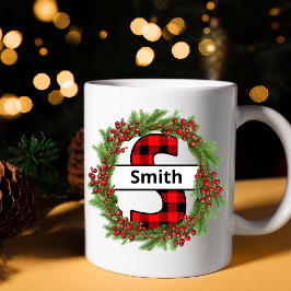 "Taza de navidad personalizada con letra S" Koffiemok