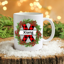 "Taza de navidad personalizada con letra X" Coff