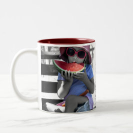 Taza happy summer tweekleurige koffiemok