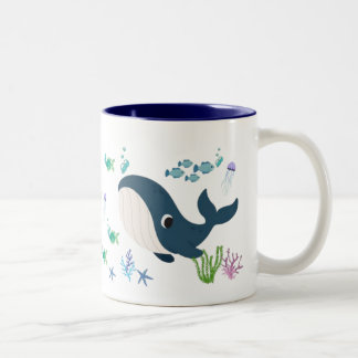 Taza Infantil con Diseño de Ballena y Peces Tweekleurige Koffiemok