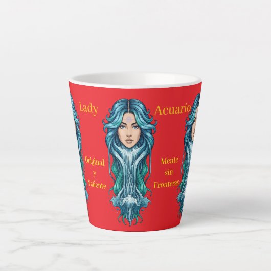 Taza Lady Acuario – Tu signo en cada sorbo Latte Mok (Voorkant)