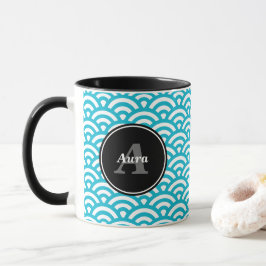 Taza Olas azules - Nombre personalizado Mok