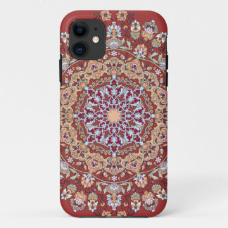 Tazhib del arte persa con fondo rojo mandala iPhone 11 hoesje