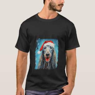 Tazy Saluki Kerst Lang Haar Hond Tazi V Hals T-shirt