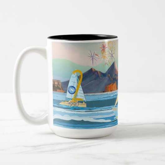 Tazza herdenking scudetto Napoli 2023 Tweekleurige Koffiemok (Links)