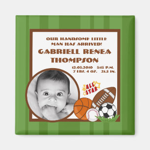 {TBA} 2"x2" All Star Green Aankondigingsmagneet Magneet