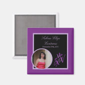 {TBA} 2 "x2" Mis XV Paarse aankondigingsmagneet Magneet (Voorkant / Achterkant)