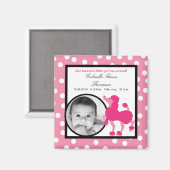 {TBA} 2"x2"Pink Poodle Paris Magnet Faire-part (Recto/Verso)