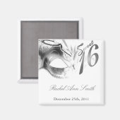 {TBA} 2"x2" Sweet 16 Silver Party Favor Magnet (Recto/Verso)