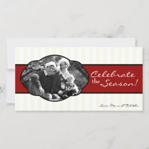 {TBA} 4x8 Rood Gestreept Lijst FOTO Kerst Kaart