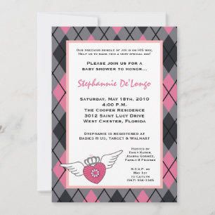 {TBA}5x7 Girl Punk Rock EMO Baby shower Invitation Kaart