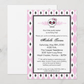 {TBA}5x7 Girl Punk Skull Birthday Party Invitation Kaart (Voorkant / Achterkant)
