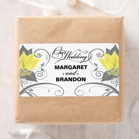 :: TBA : Abraxas Abstrait jaune Vin Étiquette (En situation)